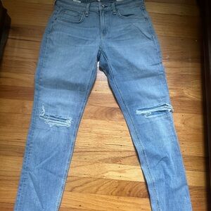 rag & bone Blue Skinny Jeans with Distressed Details